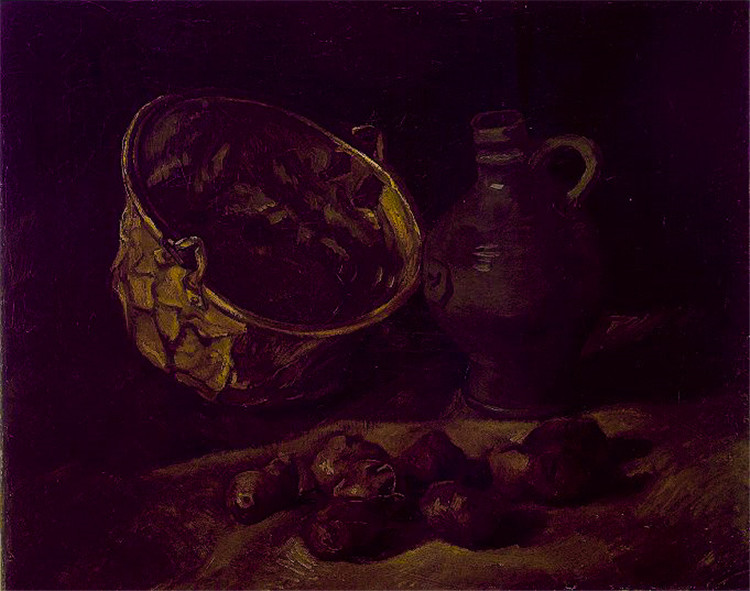 Still Life With Brass Cauldron And Jug